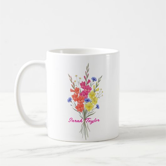 Personalized Birth Flower Gladiolus Custom Koffiemok (Links)