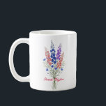Personalized Birth Flower Larkspur Custom Koffiemok<br><div class="desc">Celebrate a special connection with our Watercolor Birth Flower Personalized Mug. Featuring a floral illustration that represents the unique beauty of their birth month, this mug blends artistic flair with everyday functionality. The soft, ethereal watercolor textures pop against the crisp ceramic, creating a piece that feels more like a work...</div>