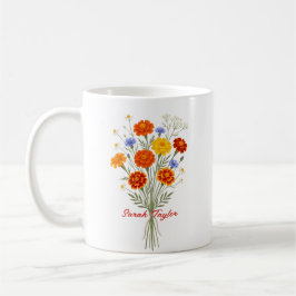 Personalized Birth Flower Marigold Custom Koffiemok