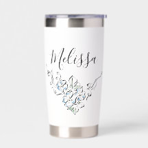 Personalized Birth Flower Tumbler, Bridesmaid Gift