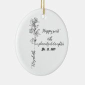 Personalized Birth Month Flower sweet 16 birthday  Keramisch Ornament (Rechts)