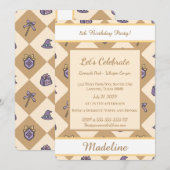 Personalized Birthday Academy Wizard School Gold Kaart (Voorkant / Achterkant)