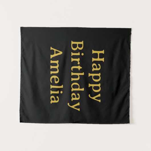 Personalized Birthday Banner Custom Name Flag Wall Wandkleed (Voorkant (horizontaal))