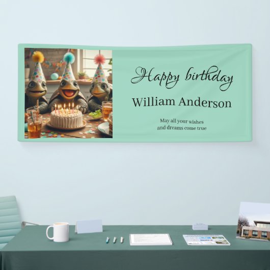Personalized birthday banner with turtles (Beurs)