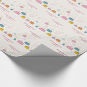 Personalized Birthday Cakes & Doodle Confetti Cadeaupapier (Hoek)