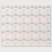 Personalized Birthday Cakes W/Confetti & Fireworks Cadeaupapier (Vlak)