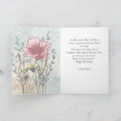 Personalized Birthday Card Mixed Media Wildflower  Kaart (Binnen)