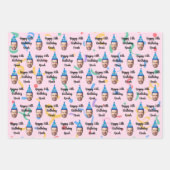 Personalized Birthday Gift Wrap, Custom Age Name  Inpakpapier Vel (Voorkant 2)