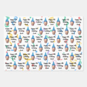 Personalized Birthday Gift Wrap, Custom Age Name  Inpakpapier Vel (Voorkant)