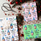 Personalized Birthday Gift Wrap, Custom Age Name  Inpakpapier Vel