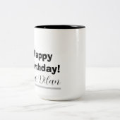 Personalized birthday mug, custom birthday gift tweekleurige koffiemok (Center)