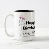 Personalized birthday mug, custom birthday gift tweekleurige koffiemok (Links)