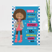 Personalized Birthday - Multicultural Girl Kaart (Voorkant)