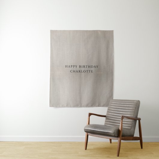 Personalized Birthday Name Flag Fabric Banner Wandkleed (In situ)