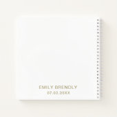 Personalized Birthday Party Guest Book Gold White Notitieboek (Achterkant)