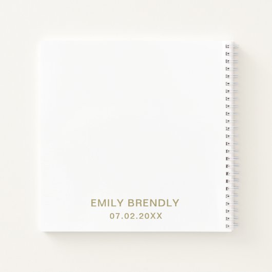 Personalized Birthday Party Guest Book Gold White Notitieboek (Achterkant)