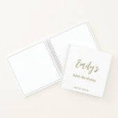 Personalized Birthday Party Guest Book Gold White Notitieboek (Binnen)