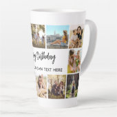 Personalized Birthday Photo Collage Mug Latte Mok (Rechterhoek)
