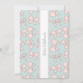 Personalized Birthday Pink Bow Sweet Invitation Kaart (Achterkant)