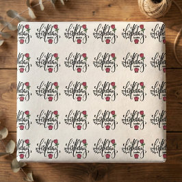 Personalized Birthday Pink Rose  Cadeaupapier