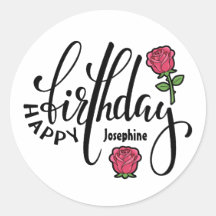 Personalized Birthday Pink Rose 