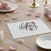 Personalized Birthday Pink Rose Ronde Sticker