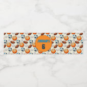 Personalized Birthday Sports Theme Water Label Waterfles Etiket (Enkel label)