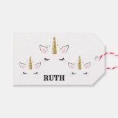 Personalized Birthday Unicorn Glitter Design with  Cadeaulabel (Voorkant (Horizontaal))