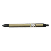 Personalized Black and Gold Glitter Ice Skating Zwarte Inkt Pen (Voorkant)