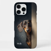 Personalized Black and Tan Dachshund iPhone Hoesje (Achterkant)
