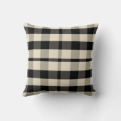 Personalized Black and White Buffalo Plaid Rooster Kussen (Achterkant)