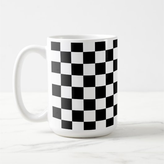 Personalized Black and White Koffiemok (Links)