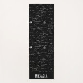 Personalized Black and White Math Formulas  Yogamat (Voorkant)