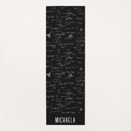 Personalized Black and White Math Formulas Yogamat (Voorkant)