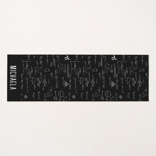 Personalized Black and White Math Formulas  Yogamat (Voorkant (horizontaal))