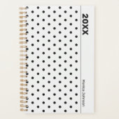 Personalized Black and White Polka Dot Planner (Voorkant)