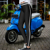 Personalized Black And White Stripes Custom Text Leggings