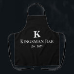 Personalized Black Apron with Name & Monogram – Ho Schort<br><div class="desc">Serve drinks in personalized style with this custom apron. Perfect for bartenders, hosts, or home bar enthusiasts. Matches your custom bar mat set.</div>
