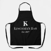 Personalized Black Apron with Name & Monogram – Ho Schort (Voorkant)