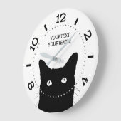 Personalized Black Cat Dial Grote Klok (Hoek)