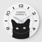 Personalized Black Cat Dial Grote Klok (Voorkant)