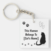 Personalized Black Cat Keychain (Voorkant)