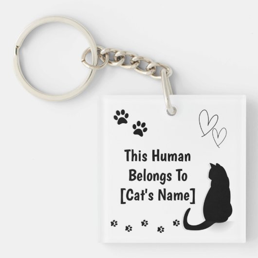 Personalized Black Cat Keychain (Voorkant)