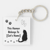 Personalized Black Cat Keychain (Achterkant)