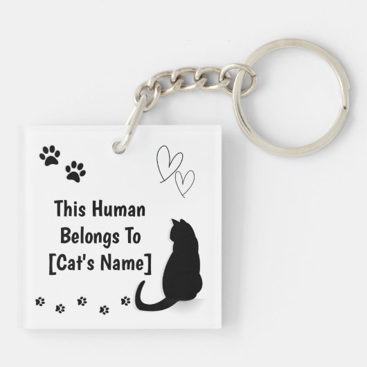 Personalized Black Cat Keychain (Achterkant)