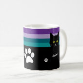 Personalized Black Cat Mug For Cat Moms And Dads Koffiemok (Voorkant rechts)