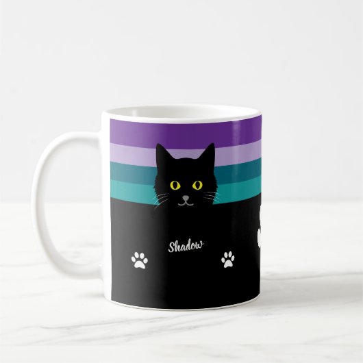 Personalized Black Cat Mug For Cat Moms And Dads Koffiemok (Links)