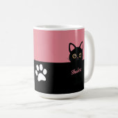 Personalized Black Cat Mug - Gift For Cat lovers Koffiemok (Voorkant rechts)
