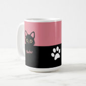 Personalized Black Cat Mug - Gift For Cat lovers Koffiemok (Voorkant links)