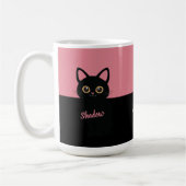 Personalized Black Cat Mug - Gift For Cat lovers Koffiemok (Links)